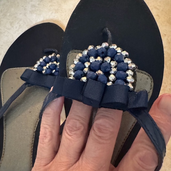 Simply Vera Vera Wang Blue Beaded Sandals - Picture 3 of 6